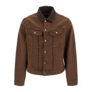 Tom Ford Jeansjacka med corduroykrage Brown, Herr