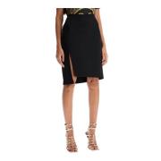 Versace Asymmetrisk Midi Kjol Black, Dam