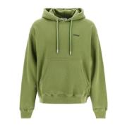 Off White Windy Arrow Hoodie med Texturerat Tryck Green, Herr