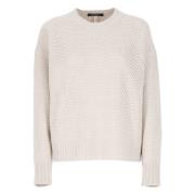 Fabiana Filippi Beige Ull Silk Crewneck Sweater Beige, Dam