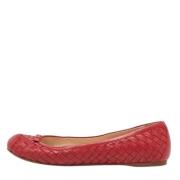 Bottega Veneta Vintage Pre-owned Laeder lgskor Red, Dam