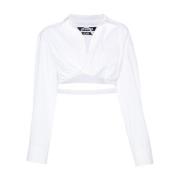 Jacquemus Vit Cut-Out Skjorta White, Dam