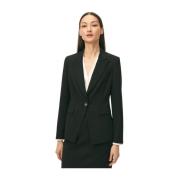 Brooks Brothers Enknappig Crepe Suit Jacket Black, Dam