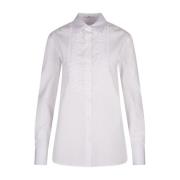 Ermanno Scervino Vit Bomull Poplin Broderad Skjorta White, Dam