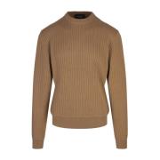 Hugo Boss Brun Herringbone Crew Neck Sweater Brown, Herr