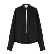 Sportmax Oversized Bomullspoplin Skjorta Black, Dam