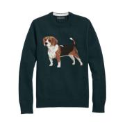 Brooks Brothers Beagle Intarsia-tröja i ullblandning Green, Dam