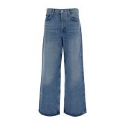 Agolde Vida Ben Denim Jeans med Kontraststygn Blue, Dam