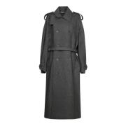 JW Anderson Grå Dubbelknäppt Trenchcoat Aw24 Gray, Herr