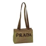 Prada Vintage Pre-owned Nylon axelremsvskor Brown, Dam