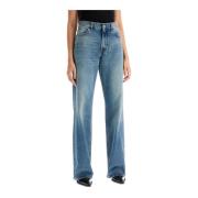 Haikure Straight Leg Denim Jeans Blue, Dam