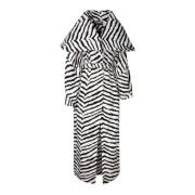 Jacquemus Vit Zebra Print Bältesrock White, Dam