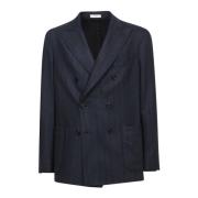 Boglioli Blå Ull Blazer Elegant Stil Blue, Herr