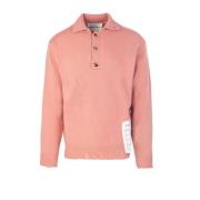 Amaránto Rosa Polo Tröja Chic Ribbad Pink, Herr