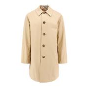 Burberry Beige Kappor med Traditionell Rutig Foder Beige, Herr