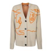 Burberry Beige Cardigan Sweater Aw24 Beige, Dam