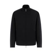 Emporio Armani Svart Zip-Through Sweatshirt Stil Komfort Black, Herr