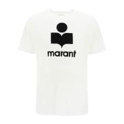 Isabel Marant Logo Linne T-shirt med Crewneck White, Herr