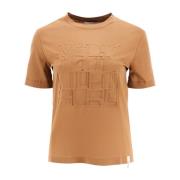 Max Mara T-shirt med tryckt logotyp Brown, Dam