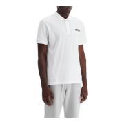 Moschino Polo Shirt med Broderad Logotyp White, Herr