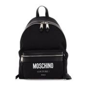 Moschino Nylon Ryggsäck för vardagen med Logotyptryck Black, Herr