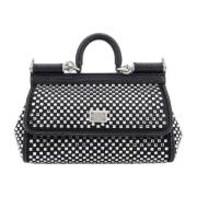 Dolce & Gabbana Svart Satin Strass Handväska Black, Dam