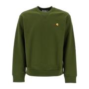 Carhartt Wip Klassisk Crewneck Sweatshirt med Broderad Logotyp Green, ...