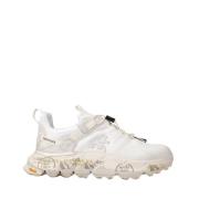 Premiata Vita tyg- och lädersneakers White, Dam