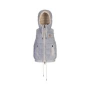 Moncler Blå Teddy-Fleece Dunväst Blue, Dam