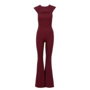 Aniye By Utställd Byxa Jumpsuit med Axelvaddar Red, Dam