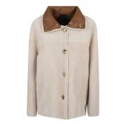 Blancha Shearling Jacka för Stiliga Outfits White, Dam