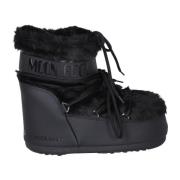 Moon Boot Svarta Ankelboots med Futuristisk Design Black, Dam