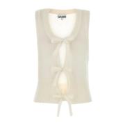 Ganni Vit Mohair Blend Vest White, Dam