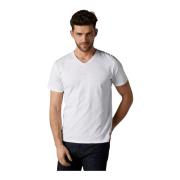 7 For All Mankind Vit V-Ringad Slub T-Shirt White, Herr