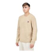 Tommy Jeans Heritage-inspirerad beige crewneck tröja Beige, Herr