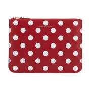 Comme des Garçons Polka Dot Läderpåse Väska Red, Dam