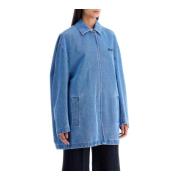 Marni Oversized denimjacka med kokongsilhuett Blue, Dam