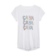 Zadig & Voltaire Cava T-Shirt - Stilren och Smal White, Dam