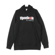 Reebok Klassisk Internationell Herr Hoodie Röd Knapp Hoodie Svart Blac...