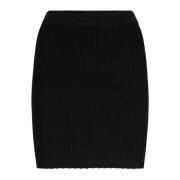 Co'Couture Räfflad Kjol - Badu Crop Räfflad Kjol Black, Dam