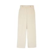 Max Mara Weekend Sammet bomull palazzo byxor Beige, Dam