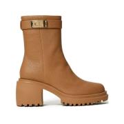 Twinset Ankelboots med metalllogotyp och rem Brown, Dam