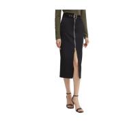 Liu Jo Svart Midi Kjol Elegant Glamour Black, Dam