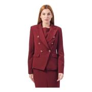 Fracomina Bordeaux Dubbelknäppt Blazer Red, Dam