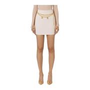 Elisabetta Franchi Elegant Kedje Bälte Minikjol Beige, Dam