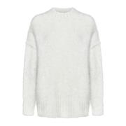 rus Vit Alpacka Tröja Borstad Effekt Jumper White, Dam