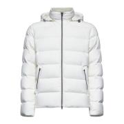 Herno Vit Quiltad Bomberjacka med Huva White, Herr