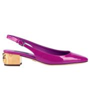 Dolce & Gabbana Lila Läderpumps med Rem Purple, Dam