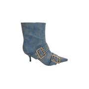 Jeffrey Campbell Blå Motorcykelstil Ankelboots Blue, Dam