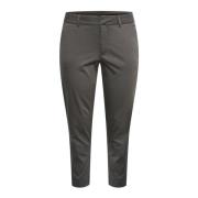 Kaffe Curve Chino Byxor Mörk Skugga Kort Längd Gray, Dam